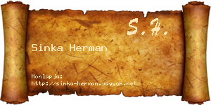 Sinka Herman névjegykártya